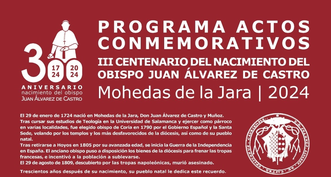 Mohedas conmemora el III Centenario del nacimiento del Obispo Juan Álvarez de Castro Mohedas conmemora el III Centenario del nacimiento del Obispo Juan Álvarez de Castro