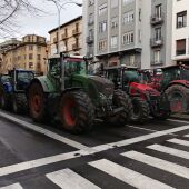 Tractores en el centro de Pamplona