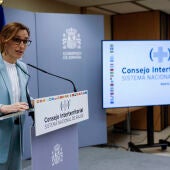 La ministra de Sanidad, Mónica García, ofrece una rueda de prensa al término del Consejo Interterritorial del Sistema Nacional de Salud