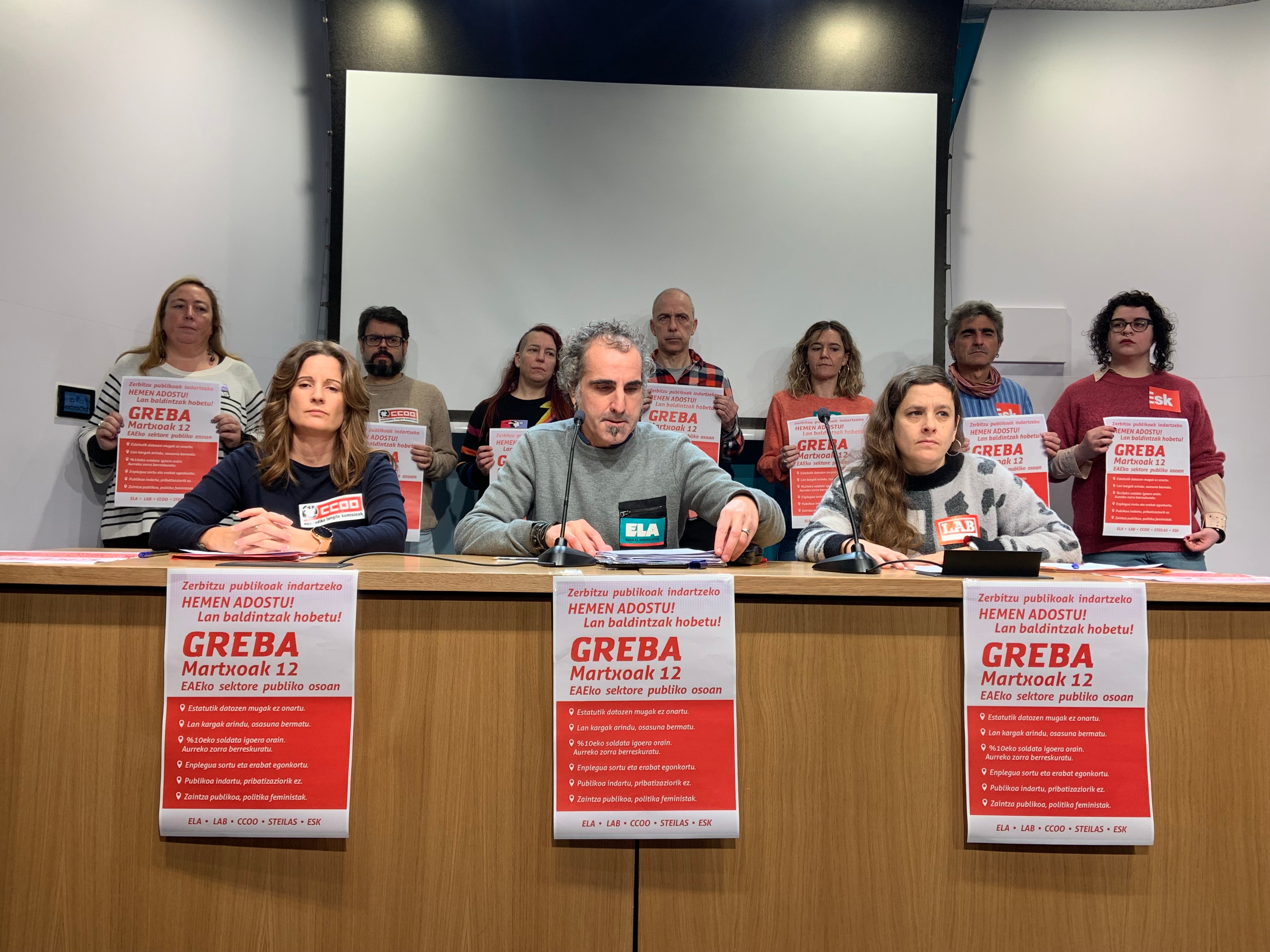 Los sindicatos llaman a la huelga en el sector público vasco Los sindicatos llaman a la huelga en el sector público vasco