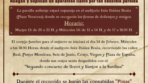 Cartel del Entierro de la Sardina 2024, de Valdepeñas Cartel del Entierro de la Sardina 2024, de Valdepeñas