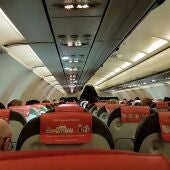El interior de un avión 