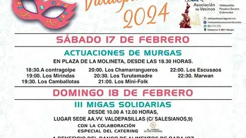 La barriada de Valdepasillas pondrá el "broche de oro" al Carnaval de este año con actuaciones de murgas y un desfile de comparsas La barriada de Valdepasillas pondrá el "broche de oro" al Carnaval de este año con actuaciones de murgas y un desfile de comparsas