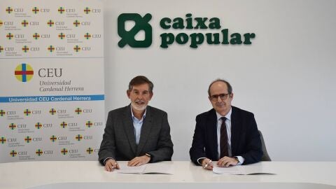 El DG de Caixa Popular, Rosendo Ortí, y el rector de la CEU UCH, Higinio Marín