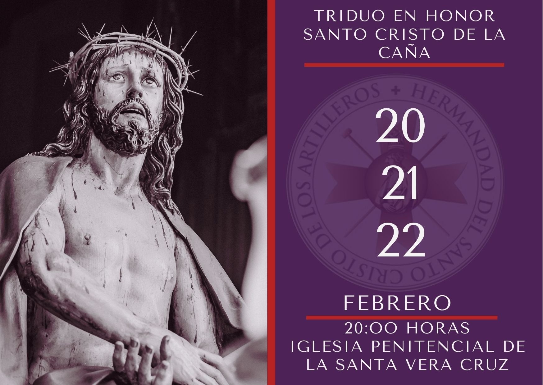 Arranca el Triduo en honor al Santo Cristo de la Caña de la Hermandad del Santo Cristo de los Artilleros Arranca el Triduo en honor al Santo Cristo de la Caña de la Hermandad del Santo Cristo de los Artilleros
