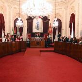 Imagen de la votación en el Pleno del Ayuntamiento de Cádiz