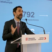Roger Torrent, conseller d'Empresa i Treball, en l'acte celebrat a la conselleria Roger Torrent, conseller d'Empresa i Treball, en l'acte celebrat a la conselleria