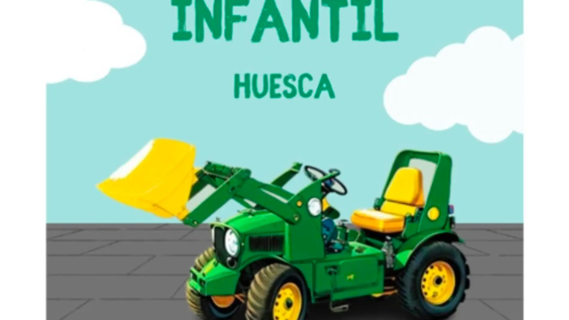 Tractorada infantil en Huesca en apoyo al sector primario
