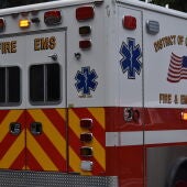Una ambulancia de la sección de quemados en Washington 
