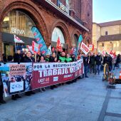 Protestas de los trabajadores de la banca en León