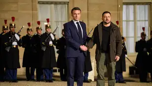 Emmanuel Macron y Zelenski el pasado 19 de febrero