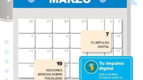 Cartel informativo de las jornadas formativas sobre emprendimiento del ente Alcal&aacute; Desarrollo