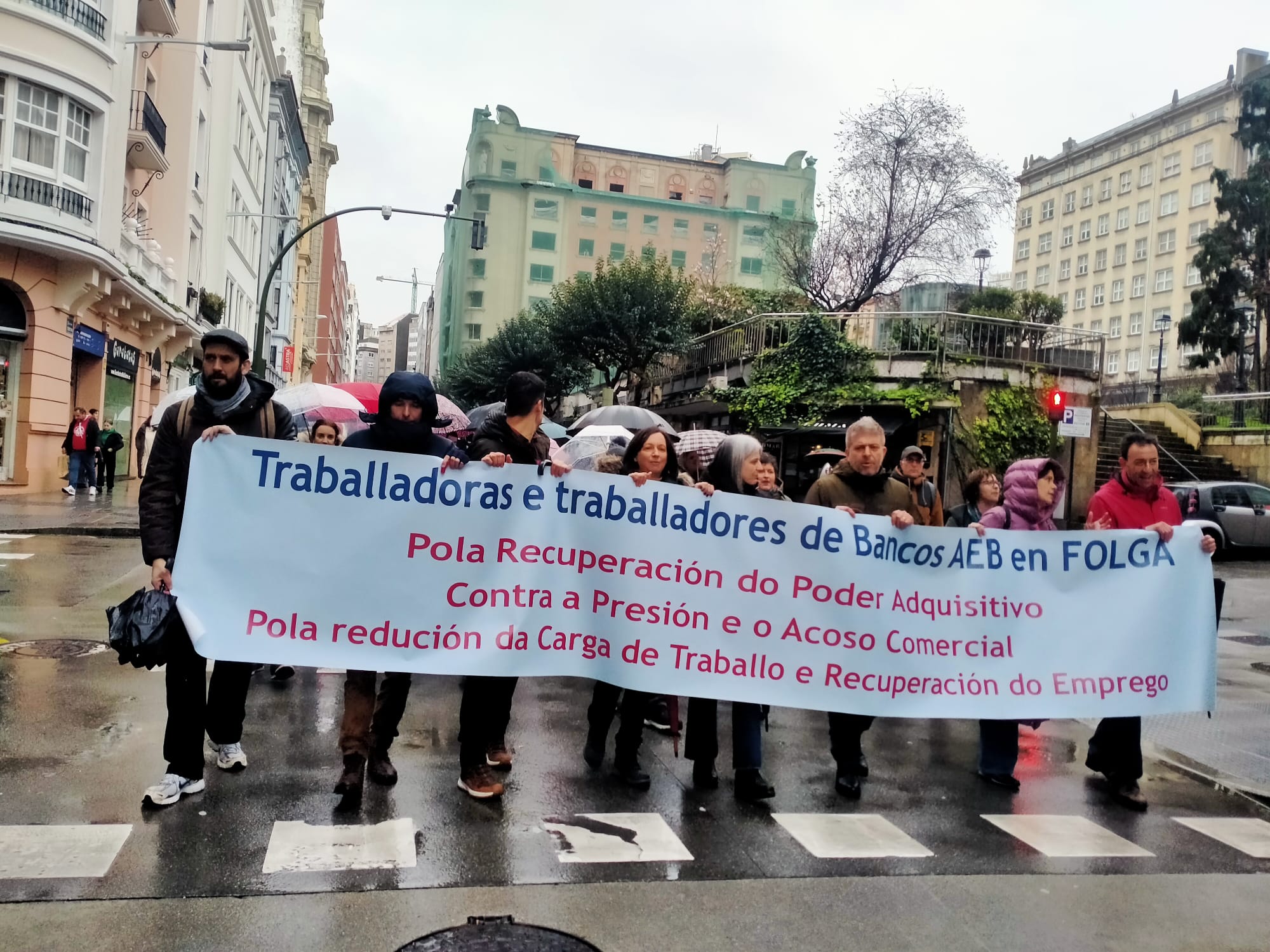 Manifestación de los trabajadores de banca para reclamar mejoras salariales Manifestación de los trabajadores de banca para reclamar mejoras salariales