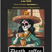 Cartel de "Hablando de la muerte. ¿Por qué no?" Cartel de "Hablando de la muerte. ¿Por qué no?"