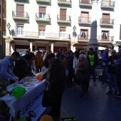 Los sindicatos agrarios han ofrecido una degustación en la Plaza del Torico de Teruel