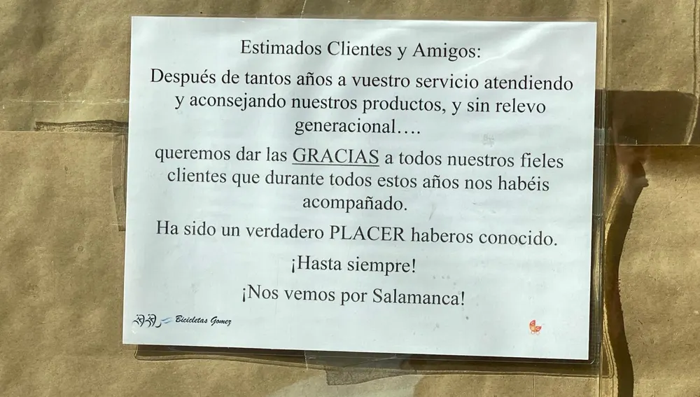 Nota informativa en Bicicletas Gómez Nota informativa en Bicicletas Gómez