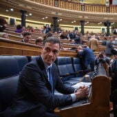 Pedro Sánchez durante la votación de la ley de amnistía
