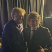 Donald Trump y Javier Milei durante su encuentro en Washington