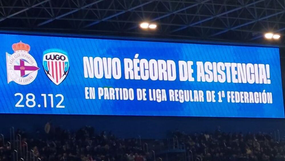 Record de asistencia en Riazor en la 1ª Federación