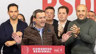  El nuevo secretario general del PSOE de Extremadura, Miguel Ángel Gallardo, tras vencer en las primarias del PSOE de Extremadura.