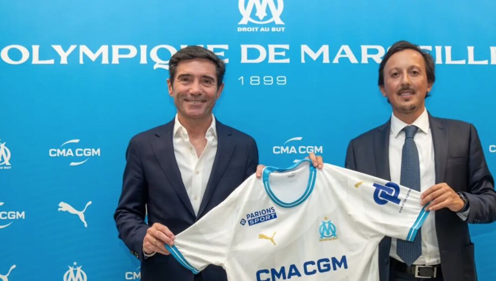 Marcelino junto a Longoria en Marsella