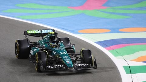 Fernando Alonso (Aston Martin) en Yeda