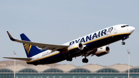 Un avi&oacute;n despega en el Aeropuerto Alicante-Elche 'Miguel Hern&aacute;ndez'.