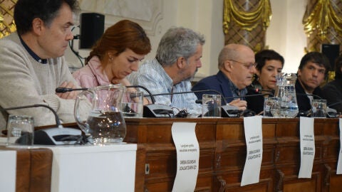 Concejales de EH Bildu durante el pleno monogr&aacute;fico sobre el comercio local en Donosti