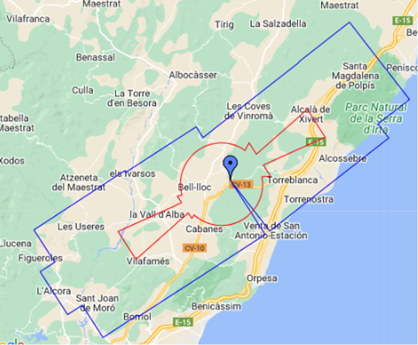 Los macroproyectos fotovoltaicos planteados en Useres, Cabanes y Vilafamés se ubican dentro del espacio aéreo del Aeropuerto de Castellón Los macroproyectos fotovoltaicos planteados en Useres, Cabanes y Vilafamés se ubican dentro del espacio aéreo del Aeropuerto de Castellón