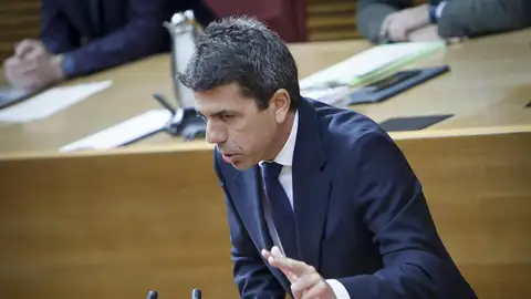 El 'president' Carlos Mazón en la sesión de control. El 'president' Carlos Mazón en la sesión de control.