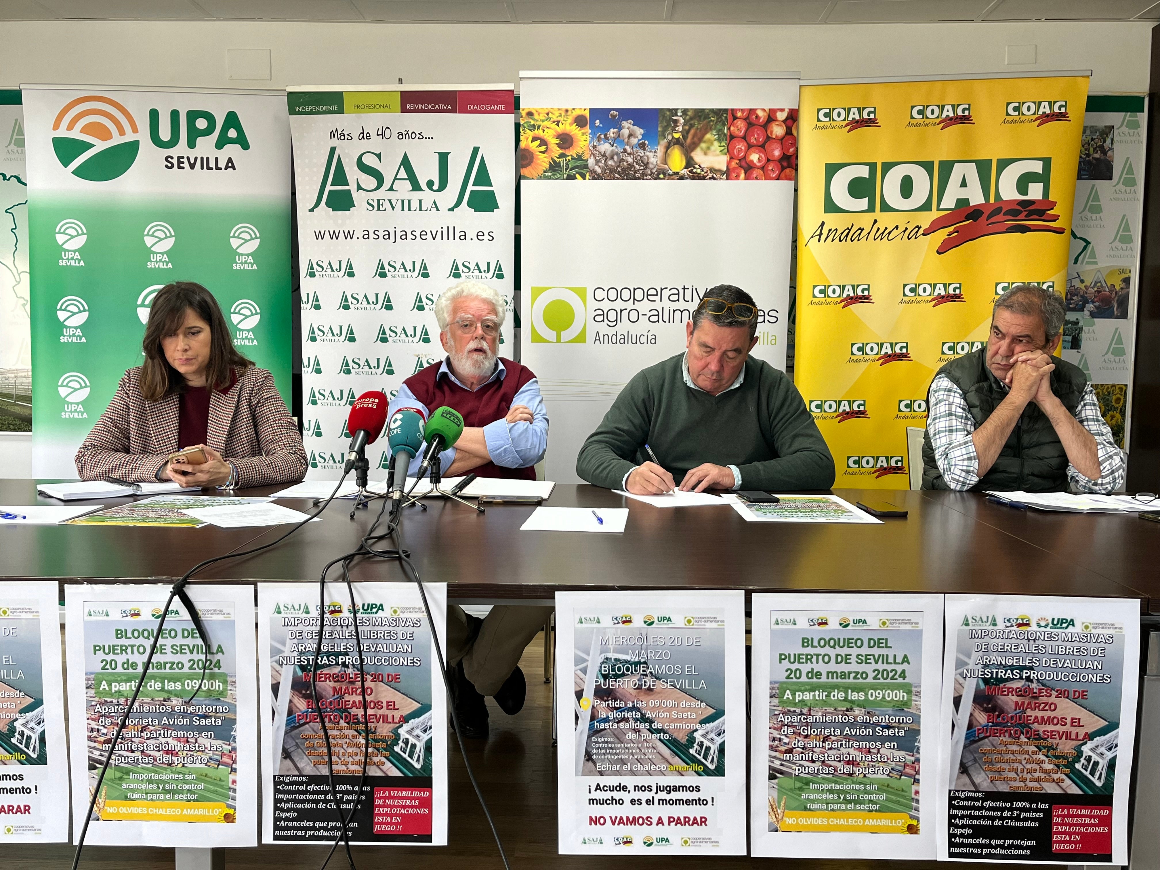 El campo bloqueará el Puerto de Sevilla el próximo 20 de marzo El campo bloqueará el Puerto de Sevilla el próximo 20 de marzo