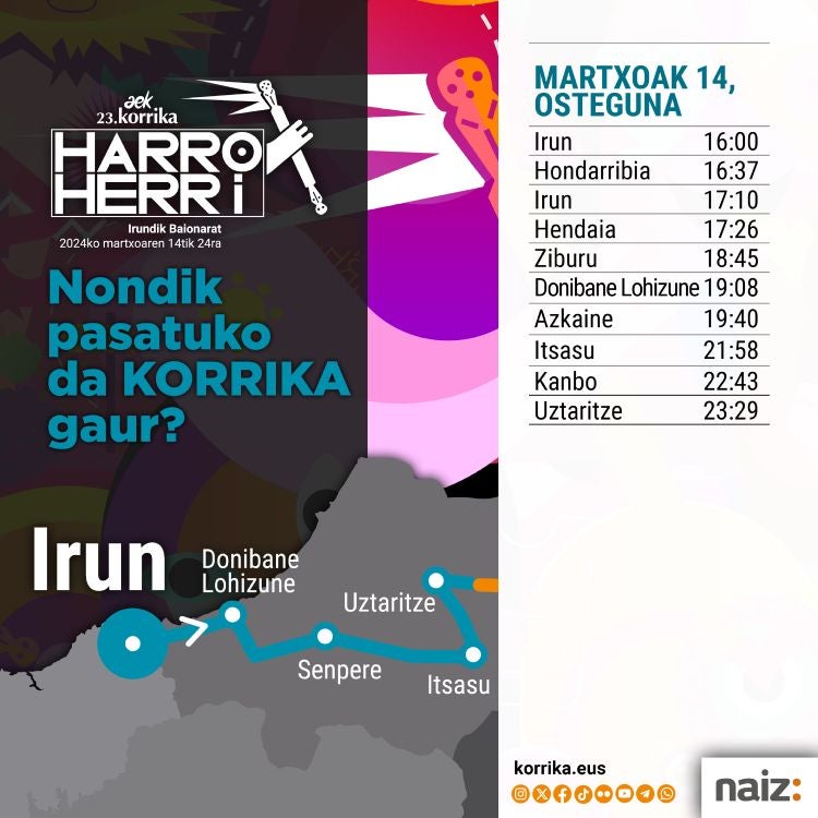 Una multitud de "euskalzales" acompaña el inicio de la Korrika en Irun Una multitud de "euskalzales" acompaña el inicio de la Korrika en Irun