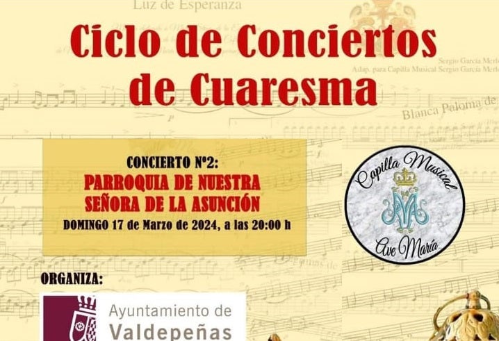 Capilla Musical 'Ave María' estará el domingo en la iglesia de Nuestra Señora de la Asunción Capilla Musical 'Ave María' estará el domingo en la iglesia de Nuestra Señora de la Asunción