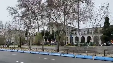 Los tractores circulan por Nuevos Ministerios Los tractores circulan por Nuevos Ministerios