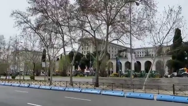 Los tractores circulan por Nuevos Ministerios Los tractores circulan por Nuevos Ministerios