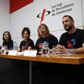 Els funcionaris de presons que han comparegut aquest matí al Col·legi de Periodistes Els funcionaris de presons que han comparegut aquest matí al Col·legi de Periodistes