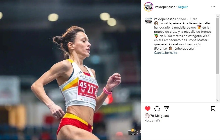 Ana Belén Bernalte, oro en Cross y bronce en 3.000 metros Ana Belén Bernalte, oro en Cross y bronce en 3.000 metros
