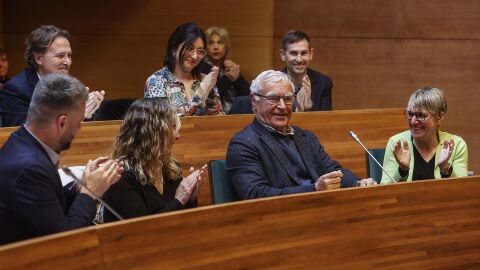 Joan Ribó en el pleno de su despedida