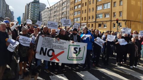 Protesta de los vecinos de las casas de Franco