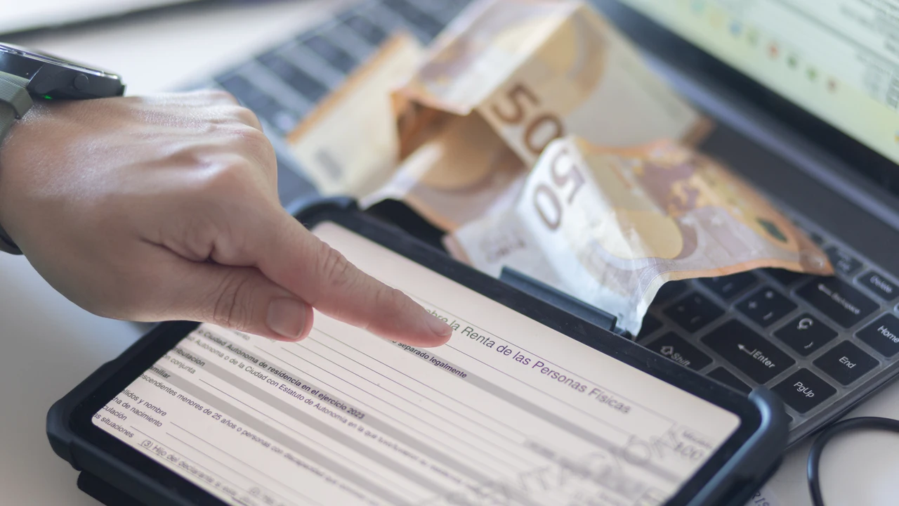 Vista de la declaración de la renta en una tablet