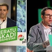 El candidato del PNV, Imanol Pradales, y el de EH Bildu, Pello Otxandiano
