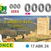El Castillo de Feria protagonista del cupón de la ONCE del próximo 17 de abril