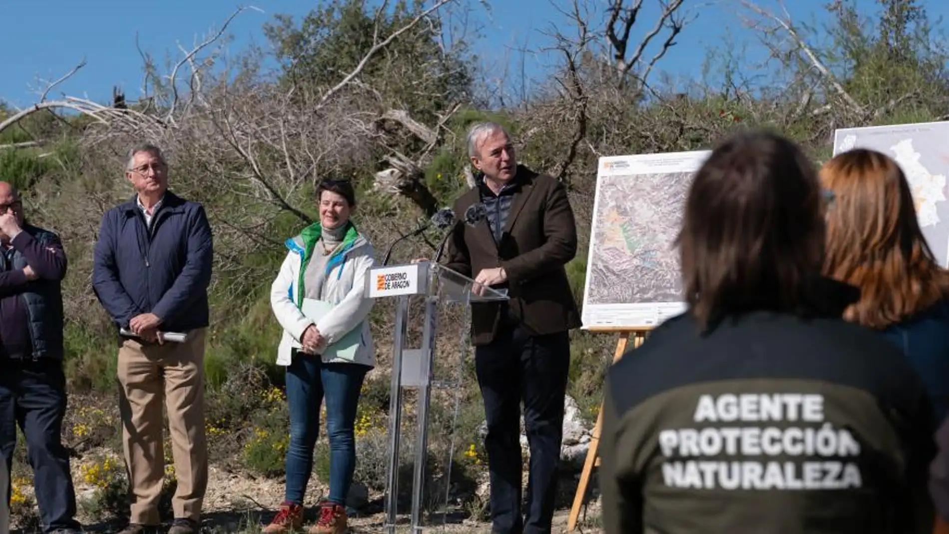 El presidente Azcón ha presentado el proyecto de reforestación en la Sierra de Alcubierre