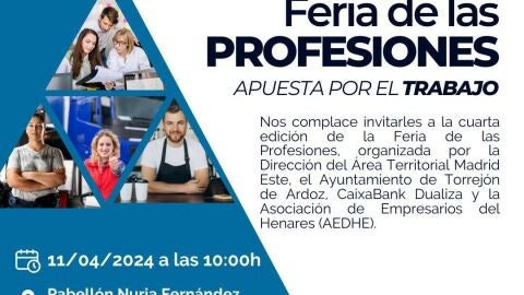 Cartel de la IV Feria de las Profesiones que se desarrollar&aacute; en Torrej&oacute;n de Ardoz