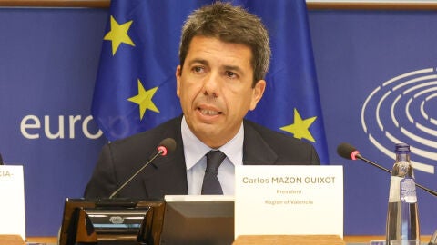 El president de la Generalitat, Carlos Mazón, interviene en el Parlamento Europeo