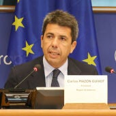 El president de la Generalitat, Carlos Mazón, interviene en el Parlamento Europeo