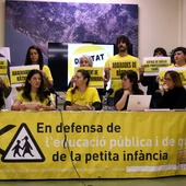 La Plataforma Dignitat pel 0-3 ha protestat aquest dijous al matí a Barcelona La Plataforma Dignitat pel 0-3 ha protestat aquest dijous al matí a Barcelona