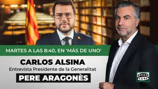 Carlos Alsina entrevista a Pere Aragonès en &#39;Más de uno&#39;.