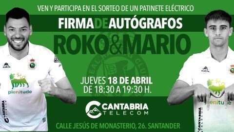 Baturina y Mario Garc&iacute;a, protagonistas de la firma de aut&oacute;grafos organizada por Cantabria Telecom