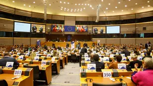 Vista general del interior del Parlamento Europeo, a 29 de noviembre de 2023, en Bruselas (Bélgica).